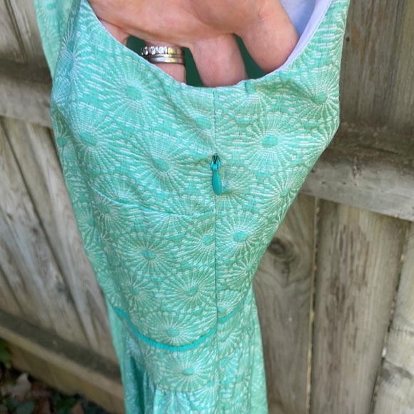 Boden Clara Dress floral daisy jacquard textured glam retro mint 10 10 R - Picture 7 of 11